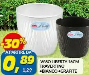 Liberty Vaso Travertino Bianco / Grafite