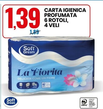 Eurospin Carta Igienica Profumata 6 Rotoli offerta