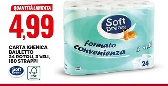 Eurospin Soft Dream Carta Igienica Bauletto offerta