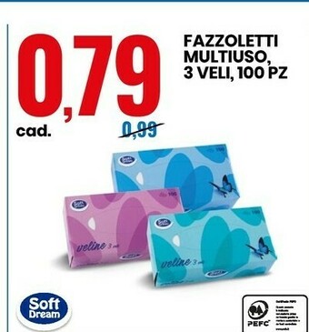 Eurospin Soft Dream Fazzoletti Multiuso offerta