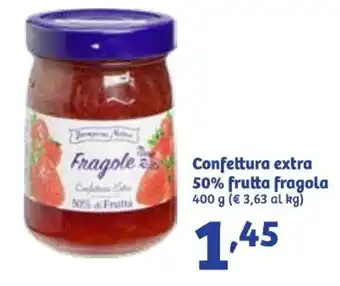 In'S Mercato Confettura extra 50% frutta fragola 400 g offerta