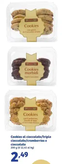 Cookies al cioccolato/triplo cioccolato/cramberries e cioccolato 200 g