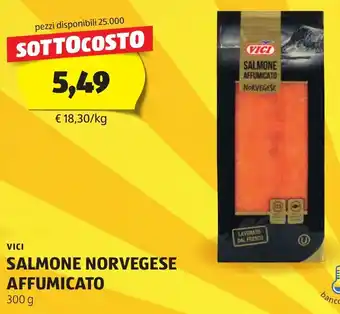 ALDI VICI SALMONE NORVEGESE AFFUMICATO 300 g offerta