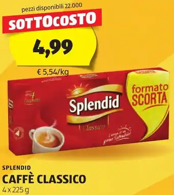 ALDI SPLENDID CAFFÈ CLASSICO 4 x 225 g offerta