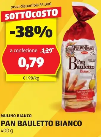 ALDI MULINO BIANCO PAN BAULETTO BIANCO 400 g offerta