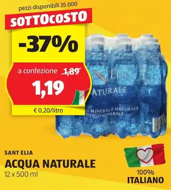 ALDI SANT ELIA ACQUA FRIZZANTE 12 x 500 ml offerta