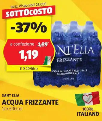 ALDI SANT ELIA ACQUA FRIZZANTE 12 x 500 ml offerta