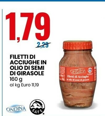 Eurospin Ondina Filetti Di Acciughe In Olio Di Semi Di Girasole offerta