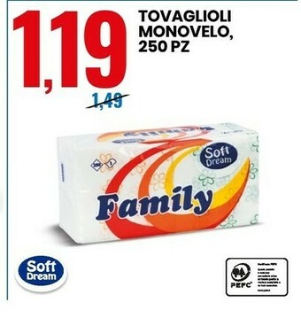 Eurospin Soft Dream Tovaglioli Monovelo offerta