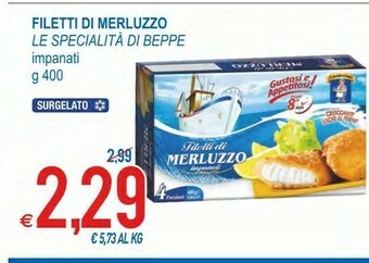 MD Discount Le Specialità di Beppe Filetti Di Merluzzo Impanatii 400 G(ml) offerta