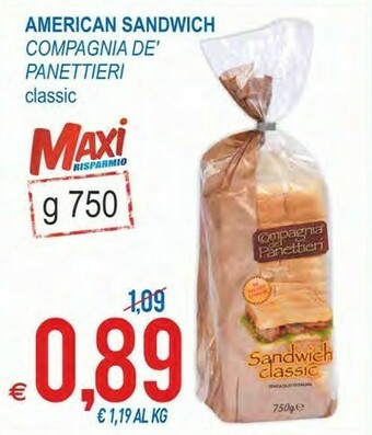MD Discount Compagnia De' Panettieri - American Sandwich Classic 750 G(ml) offerta