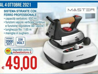 MD Discount Master Sistema Stirante Con Ferro Professionale offerta