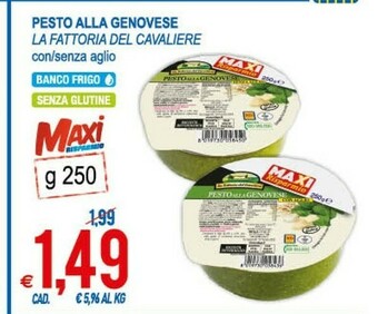 MD Discount La fattoria del cavaliere Pesto Alla Genovese Senza Aglio 250 G(ml) offerta