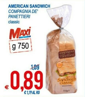 MD Discount Compagnia De' Panettieri - American Sandwich Classic 750 G(ml) offerta