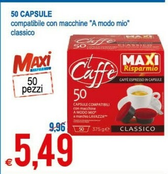 MD Discount Il Caffe 50 Capsule Compatibile Con Macchine "A Modo Mio" Classico offerta