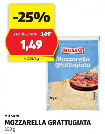 ALDI MILSANI Mozzarella grattugiata 200 g offerta