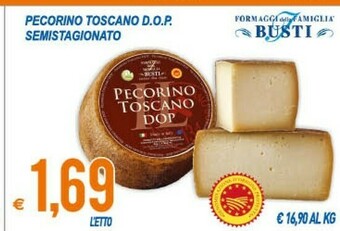MD Discount Formaggi Della Famiglia Busti Pecorino Toscano DOP Semistagionato offerta