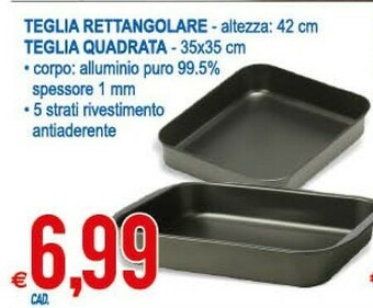 MD Discount Teglia Rettangolare/ Quadrata offerta