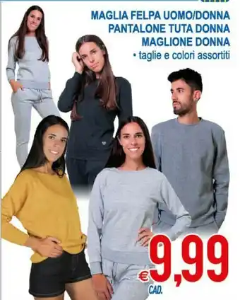 MD Discount Maglia Felpa Uomo/ Donna - Pantalone Tuta Donna - Maglione Donna offerta