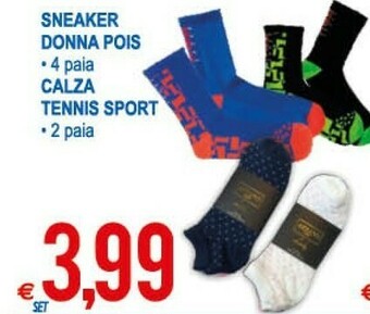 MD Discount Sneaker Donna Pois/ Calza Tennis Sport offerta