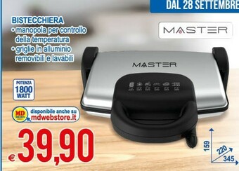 MD Discount Master Bistecchiera 1800 W offerta