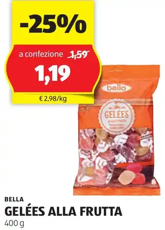 ALDI BELLA GELÉES ALLA FRUTTA 400 g offerta