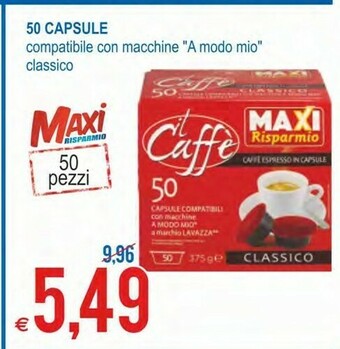 MD Discount Il Caffe 50 Capsule Compatibile Con Macchine "A Modo Mio" Classico offerta