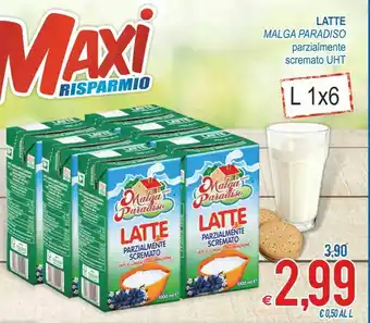 MD Discount Malga Paradiso Latte Parzialmente Scremato A Lunga Conservazione 1000 G(ml) offerta