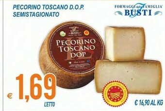 MD Discount Formaggi Della Famiglia Busti Pecorino Toscano DOP Semistagionato offerta