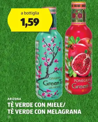 ALDI ARIZONA TE VERDE CON MIELE/ TE VERDE CON MELAGRANA 1 L offerta