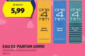 ALDI EAU DE PARFUM UOMO disponibile in diverse varianti 100 ml offerta