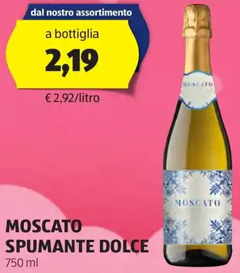 ALDI MOSCATO SPUMANTE DOLCE 750 ml offerta