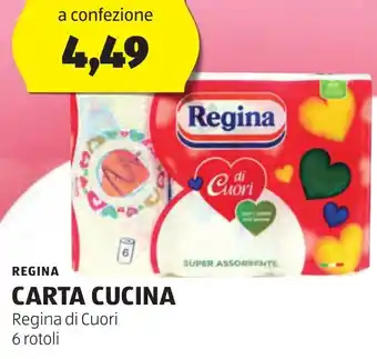 ALDI REGINA CARTA CUCINA Regina di Cuori 6 rotoli offerta
