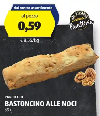 ALDI PAN DEL DI BASTONCINO ALLE NOCI 69 g offerta