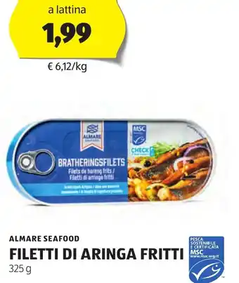 ALDI ALMARE SEAFOOD FILETTI DI ARINGA FRITTI 325 g offerta