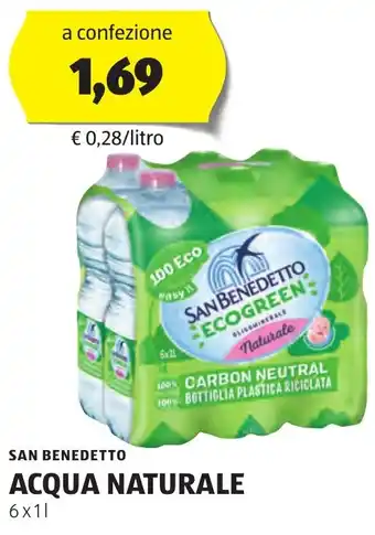 ALDI SAN BENEDETTO ACQUA NATURALE 6x1 L offerta
