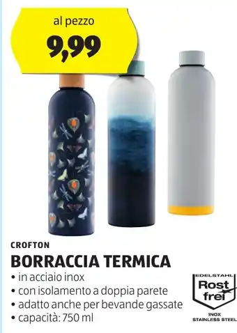 ALDI CROFTON BORRACCIA TERMICA 750 ml offerta
