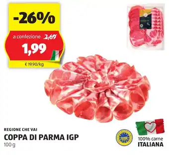 ALDI REGIONE CHE VAI COPPA DI PARMA IGP 100 g offerta