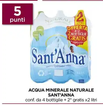 Unicoop ACQUA MINERALE NATURALE SANT'ANNA conf da 4 bottiglie + 2 gratis x2 litri offerta