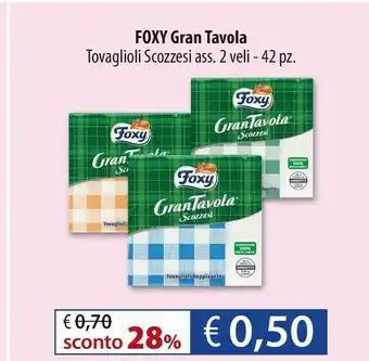 Acqua & Sapone Foxy Gran Tavola Tovaglioli Scozzesi offerta