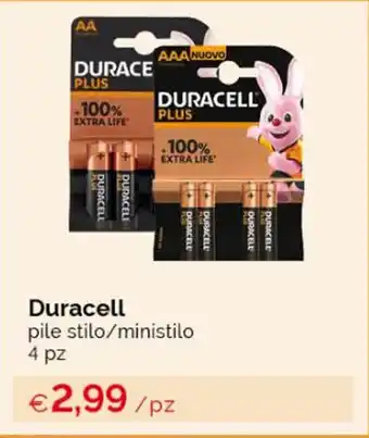 Acqua & Sapone Duracell pile stilo/ministilo 4 pz offerta