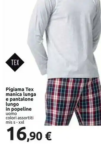 Tex Pigiama Manica Lunga E Pantalone Lungo In Popeline