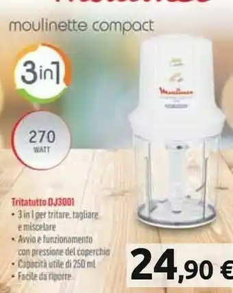 Céréal Moulinex DJ3001 3 In 1 Tritatutto offerta