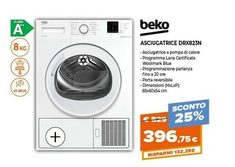 Expert Beko DRX823N Asciugatrice Libera Installazione Caricamento Frontale 8 Kg A++ Bianco offerta
