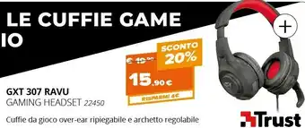 Expert Trust GXT 307 RAVU Cuffia Padiglione Auricolare Connettore 3.5 Mm Nero, Rosso offerta