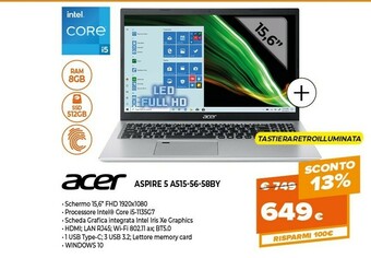 Expert Acer ASPIRE 5 A515-56-58BY offerta