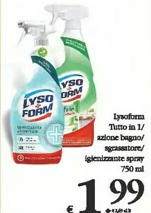 Lysoform Igienizzante Universale Spray 750 Ml