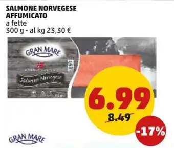 PENNY SALMONE NORVEGESE AFFUMICATO a fette 300 g offerta