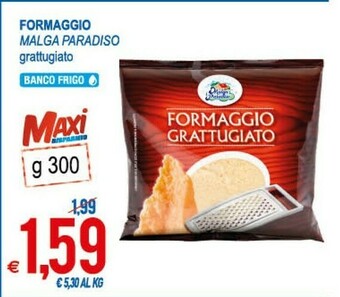 MD Discount Malga Paradiso Formaggio Grattuggiato 300 G(ml) offerta