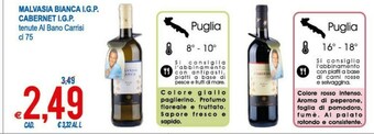 MD Discount Tenute Al Bano Carrisi Malvasia Bianca IGP / Cabernet IGP offerta